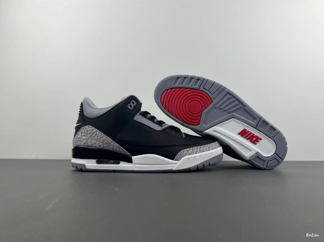 Bmlin Shoes Air Cement Jordan 3 Black DN3707-010 0809
